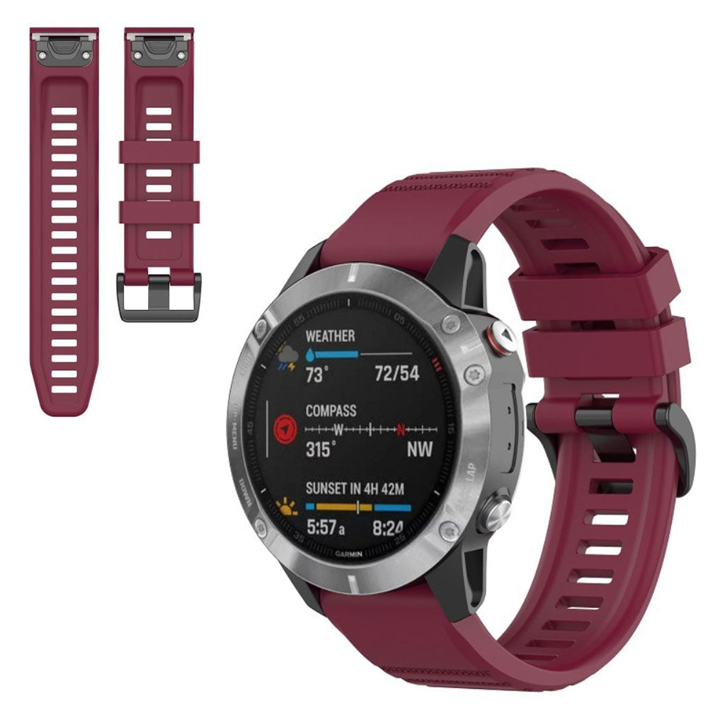 Meget fed Garmin Fenix 6 Silikone Rem - Rød#serie_3