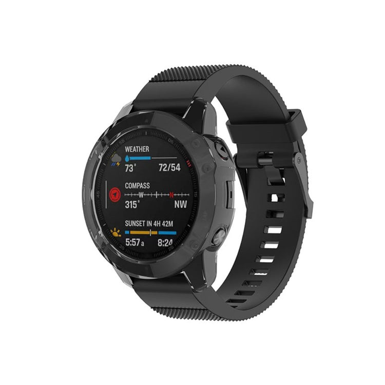 Garmin Fenix 6 / Garmin Fenix 6 Pro Gennemsigtig Silikone Bumper  - Sort#serie_3