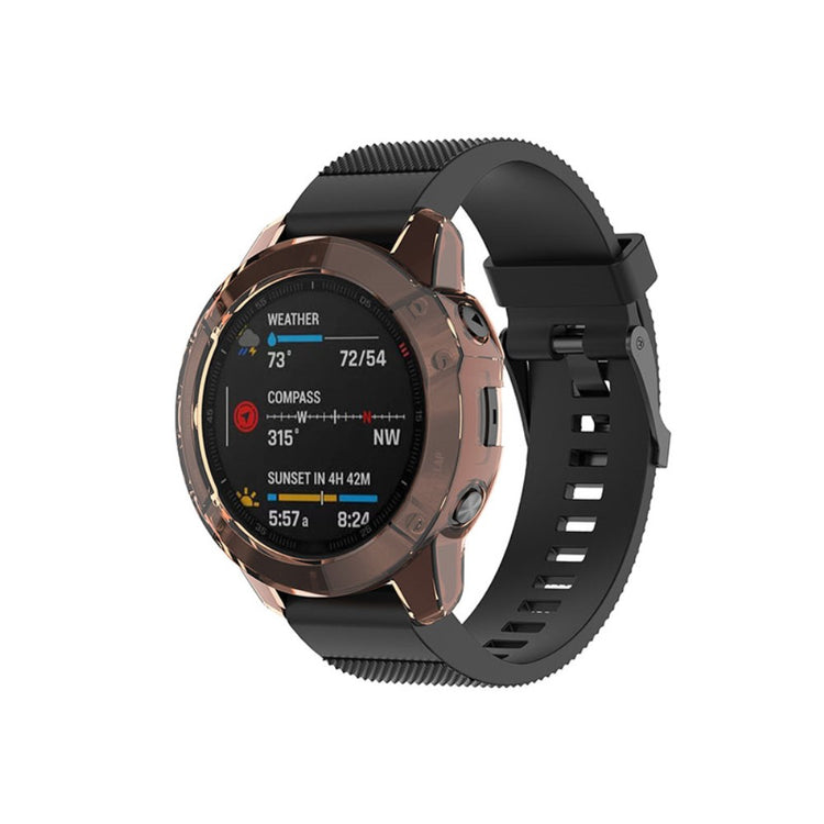 Garmin Fenix 6 / Garmin Fenix 6 Pro Gennemsigtig Silikone Bumper  - Pink#serie_4