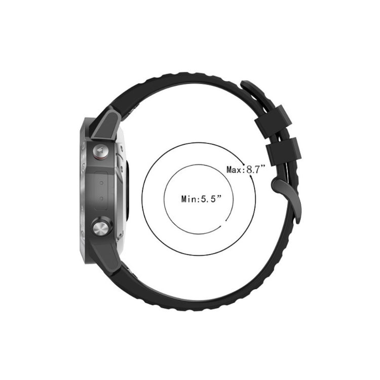 Meget smuk Garmin Fenix 6X Pro Silikone Rem - Sort#serie_1