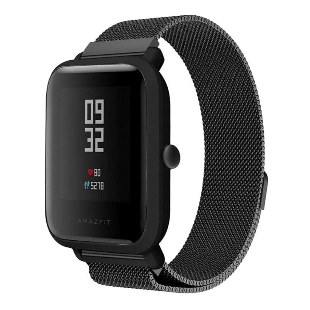 Slidstærk Amazfit Bip Metal Rem - Sort#serie_1