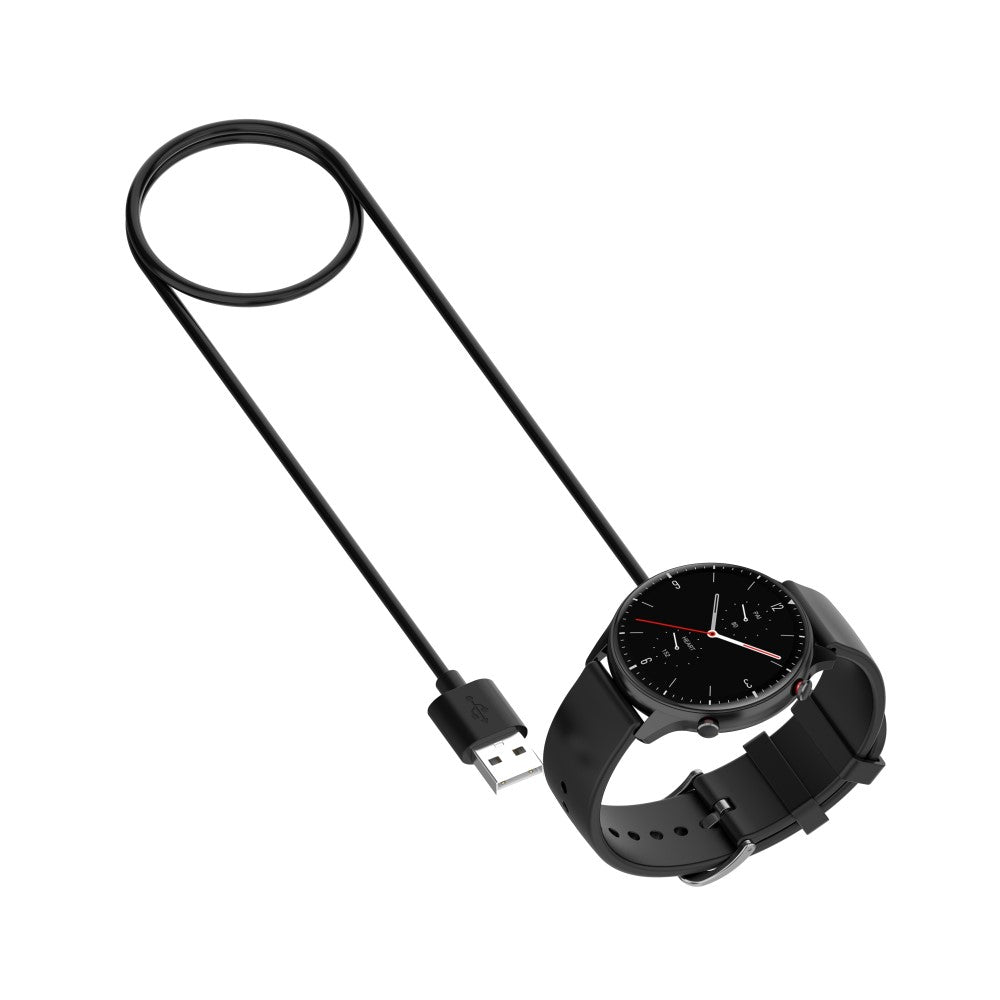 1m Universal Amazfit Magnetisk  USB Opladningskabel - Sort#serie_3