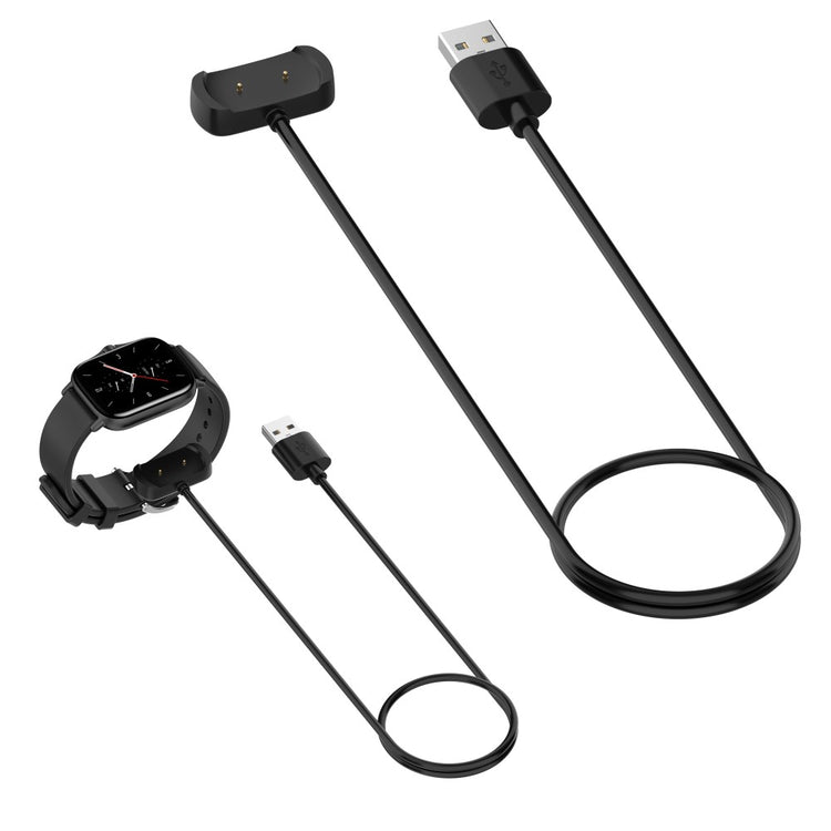 1m Universal Amazfit Magnetisk  USB Opladningskabel - Sort#serie_3