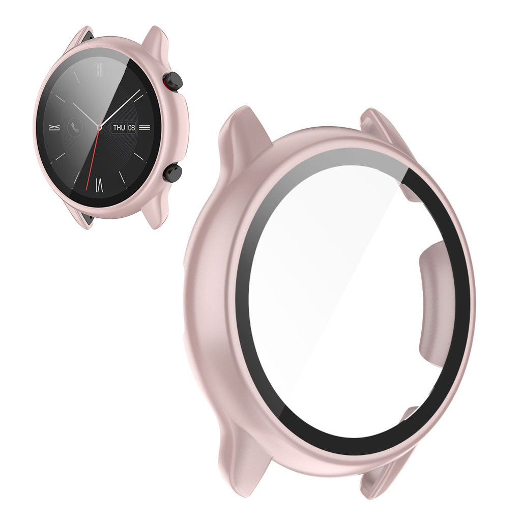 Vildt Fint Universal Amazfit Cover med Skærmbeskytter i Plastik og Hærdet Glas - Pink#serie_2