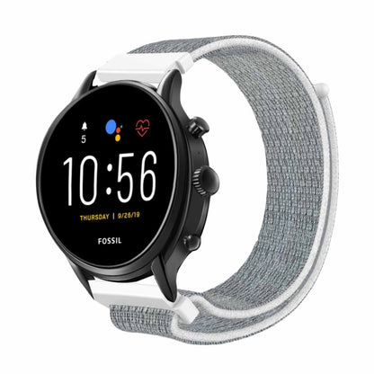 Helt vildt smuk Fossil Gen 5 Nylon Rem - Sølv#serie_1